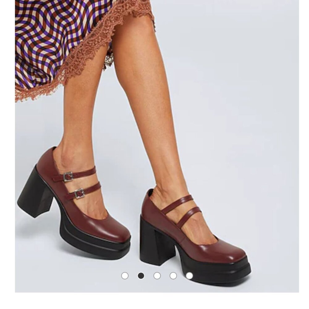 8 by Yoox - Burgundy Mary Jane Pump